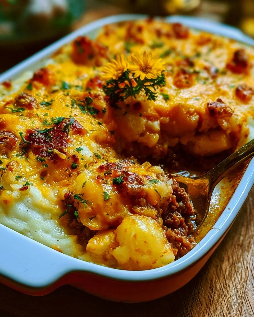 Cheesy Hamburger Potato Casserole Recipe