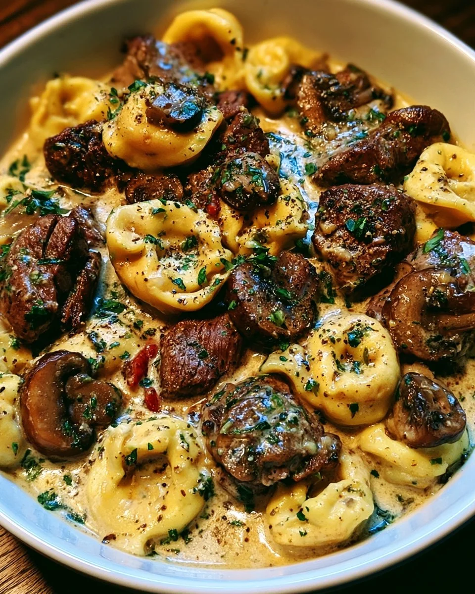 Cracked Garlic Steak Tortellini in Creamhouse Sauce