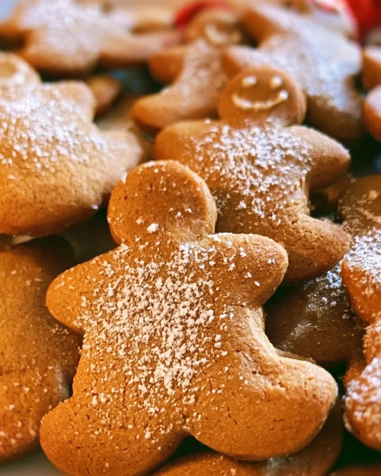 Freshly baked gingerbread cookies decorated with icing and spices.