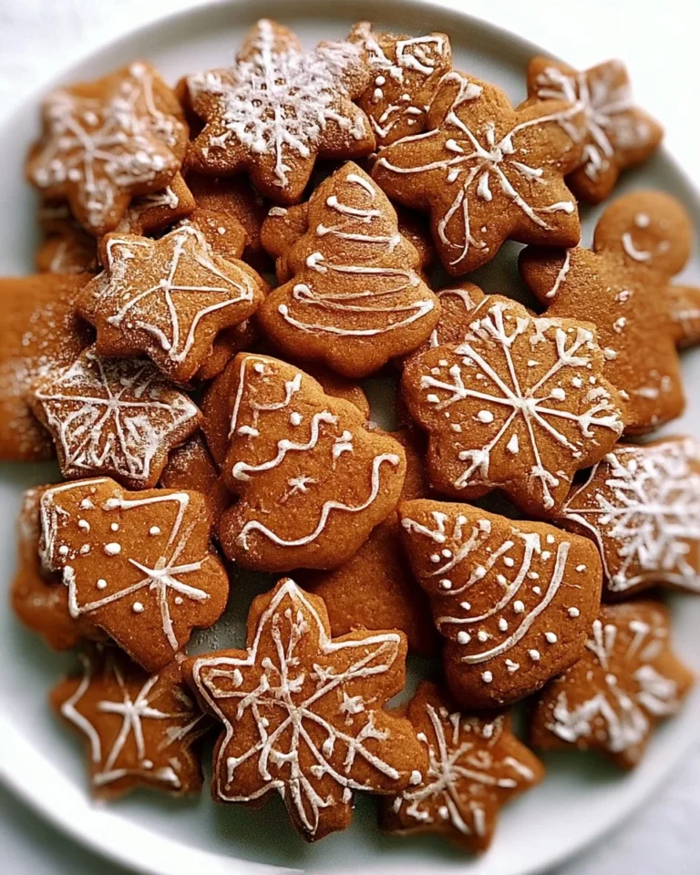 Delicious classic gingerbread cut-out cookies decorated for the holidays