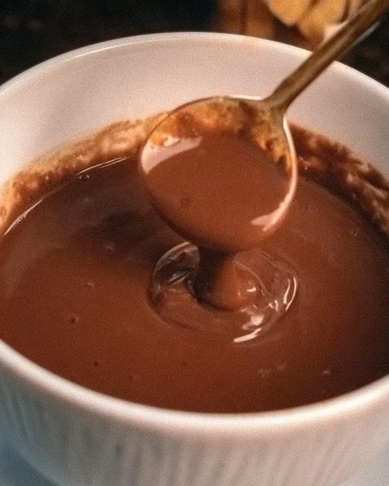 Creamy thick Italian hot chocolate served in a mug with whipped cream