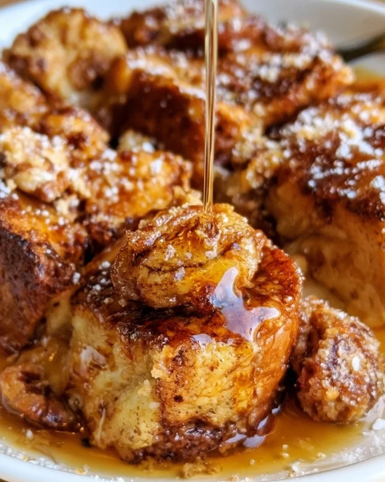 Delicious French toast casserole baked to perfection for a delightful breakfast