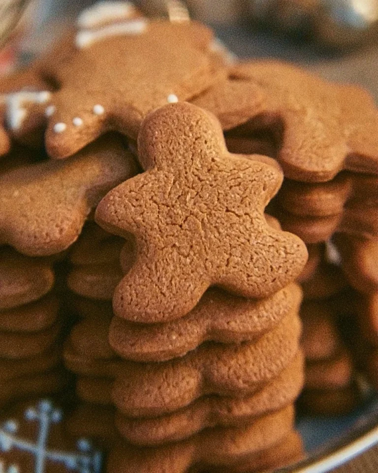 Homemade gingerbread cookies on a festive platter