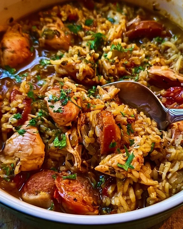 Delicious Southern Chicken Bog served in a bowl with herbs and spices