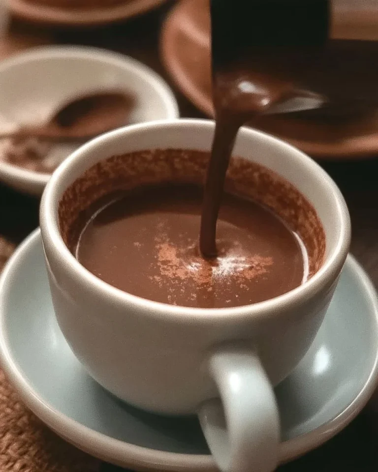 A cup of thick Italian hot chocolate topped with whipped cream