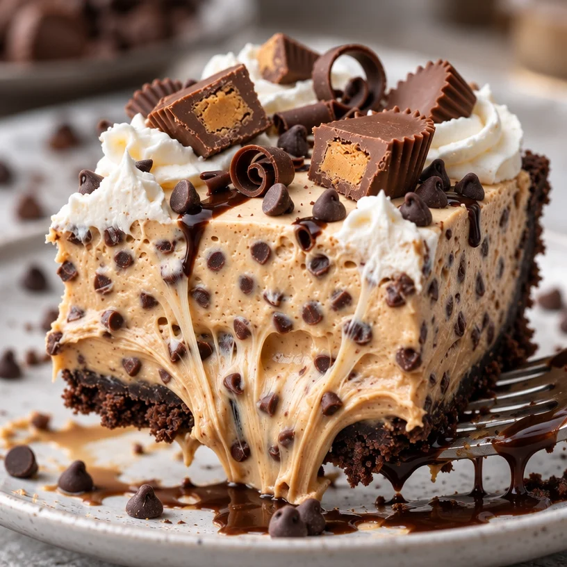 Best-Ever Chocolate Chip Peanut Butter Pie No-Bake Dessert