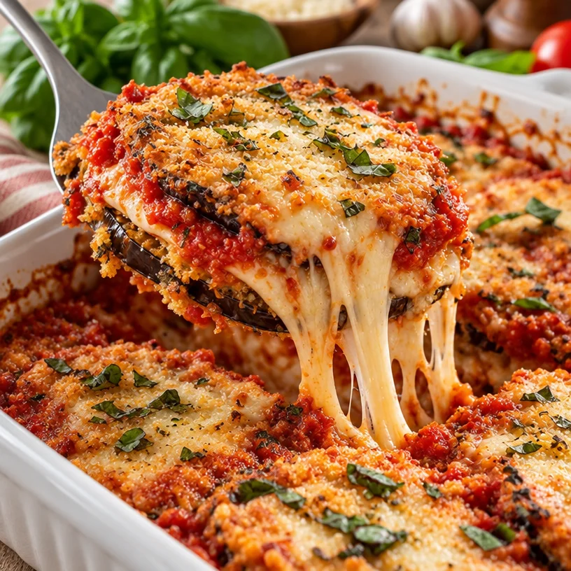 Best-Ever Easy Baked Eggplant Parmesan Recipe
