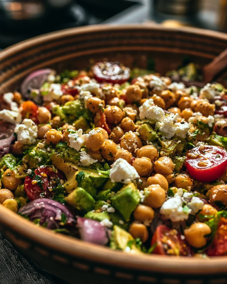 Chickpea Feta Avocado Salad Recipe