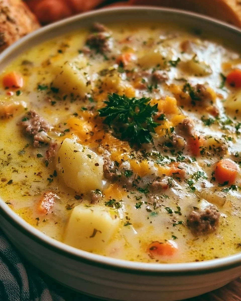 Creamy Potato and Hamburger Soup