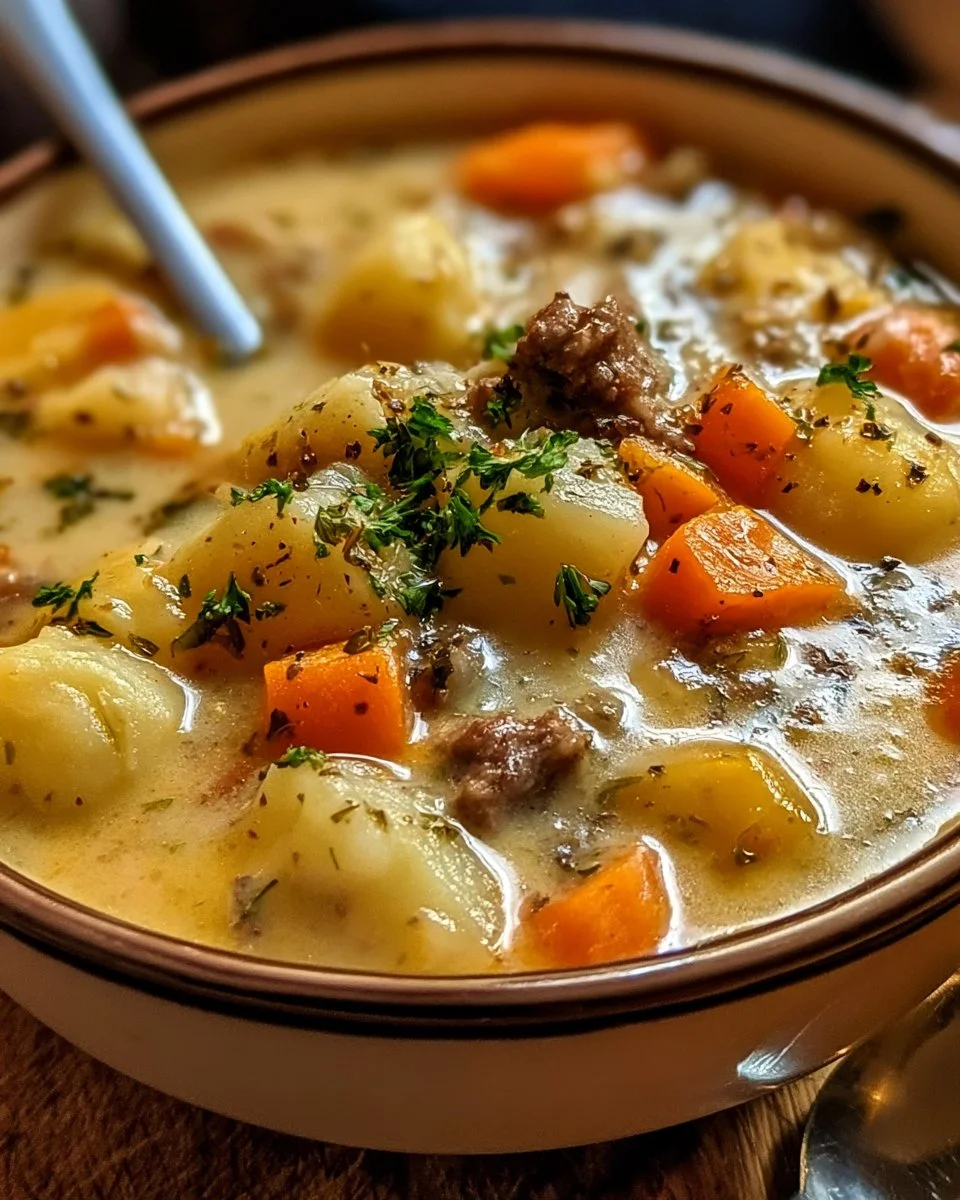 Creamy Potato and Hamburger Soup