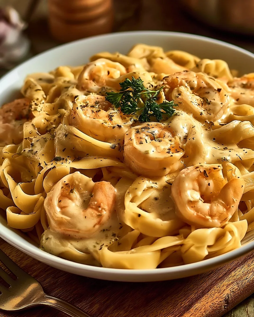 Creamy Shrimp Fettuccine with Homemade Alfredo Sauce