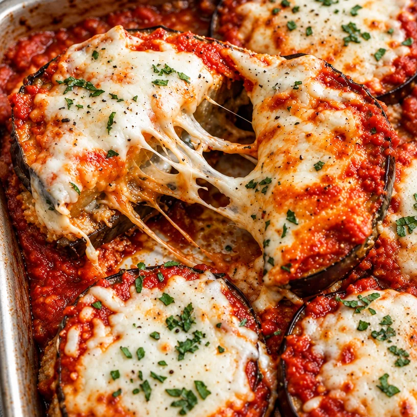 Easy 6-Ingredient Healthy Baked Eggplant Parmesan