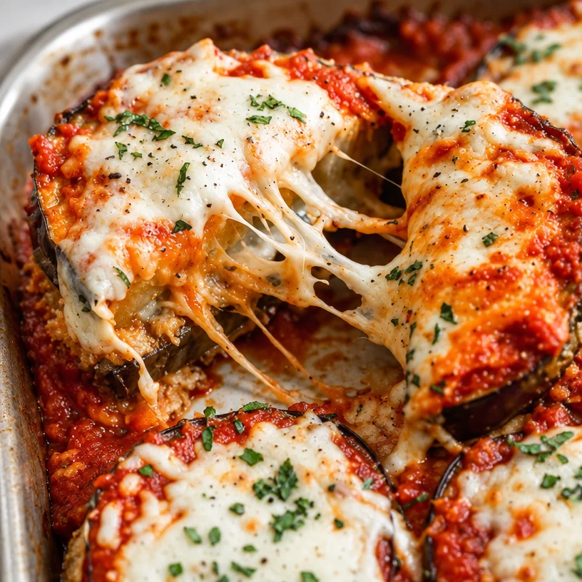 Easy 6-Ingredient Healthy Baked Eggplant Parmesan