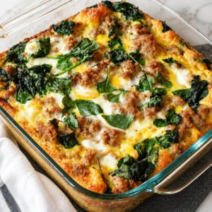 Delicious turkey egg casserole baked and served in a cozy dish