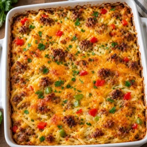 Easy and delicious hashbrown casserole for breakfast