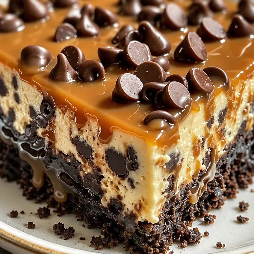 Easy Homemade Caramel Chocolate Chip Cheesecake