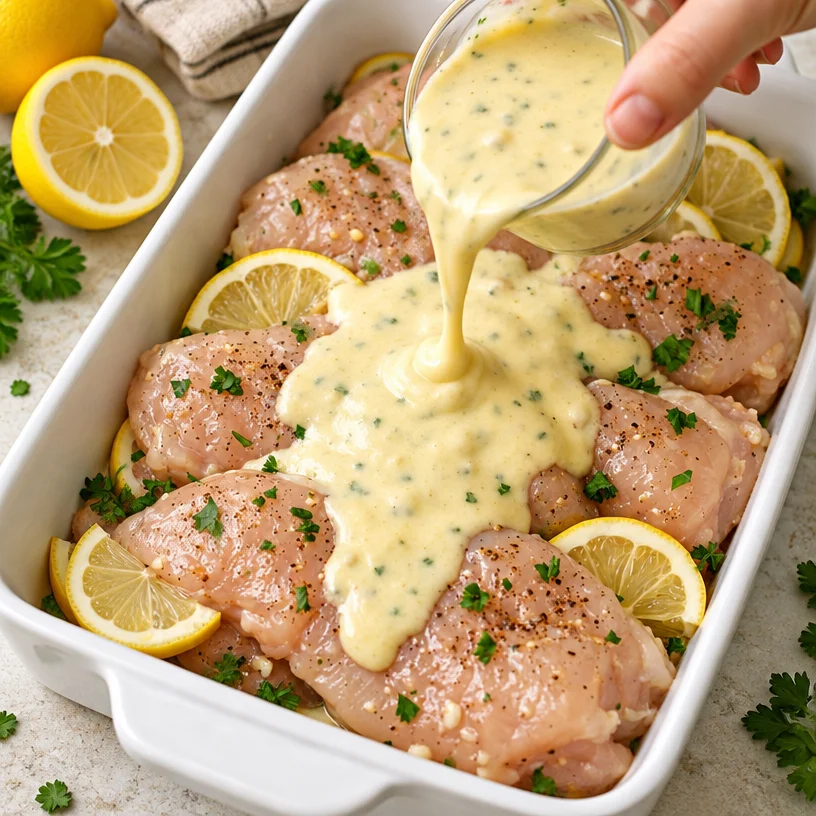 Easy Lemon Chicken with Mayo Sauce Bake: Quick Low-Carb Comfort