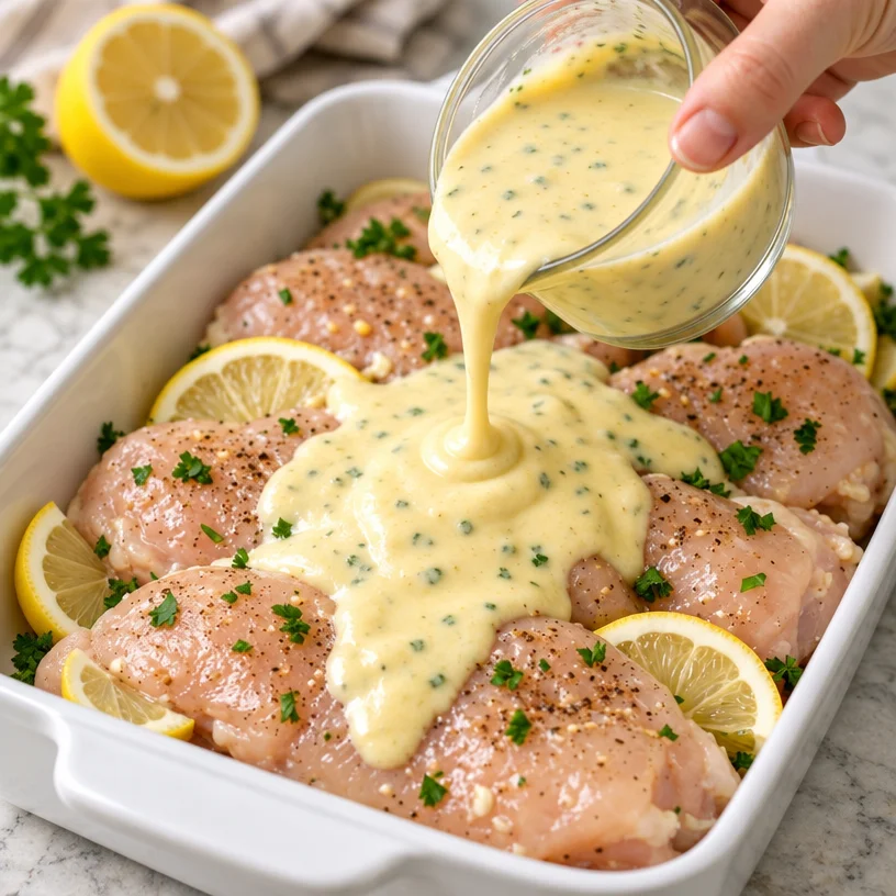 Easy Lemon Chicken with Mayo Sauce Bake: Quick Low-Carb Comfort