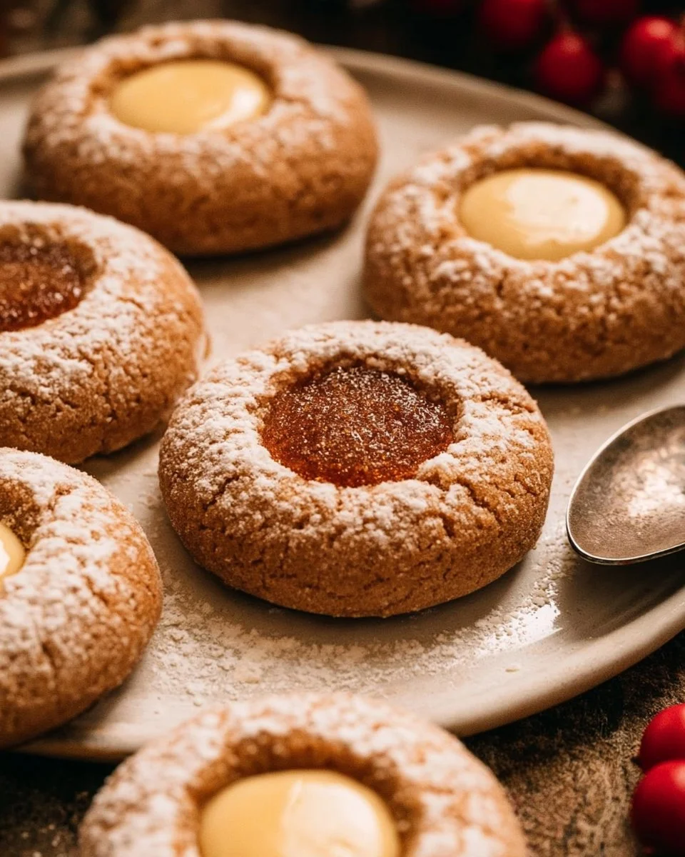 Gingerbread Thumbprint Cookies