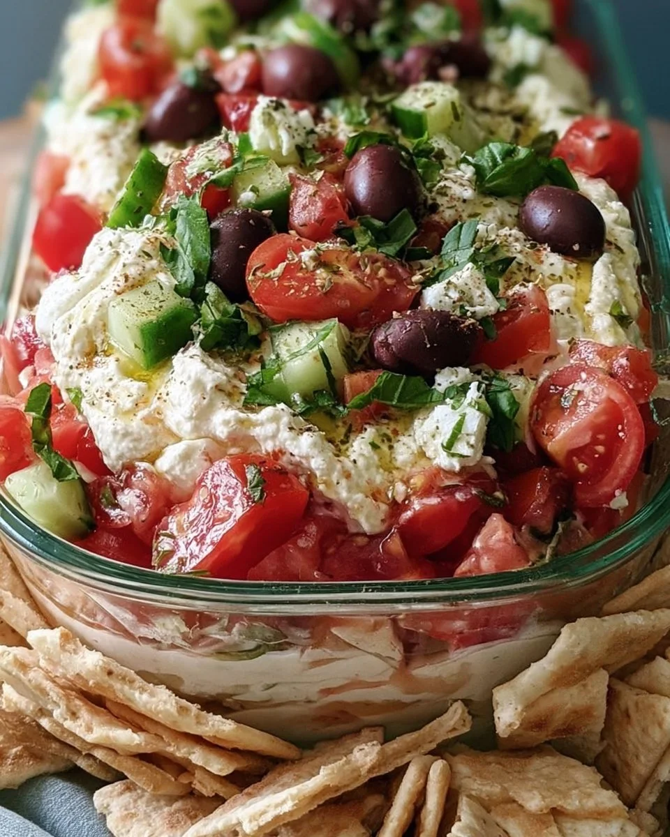 Greek-Inspired Layered Dip with a Mediterranean Twist
