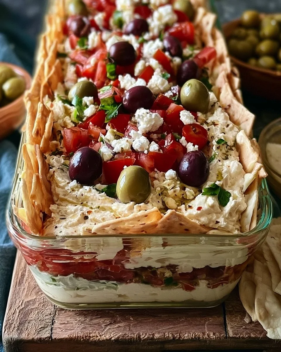 Greek-Inspired Layered Dip with a Mediterranean Twist