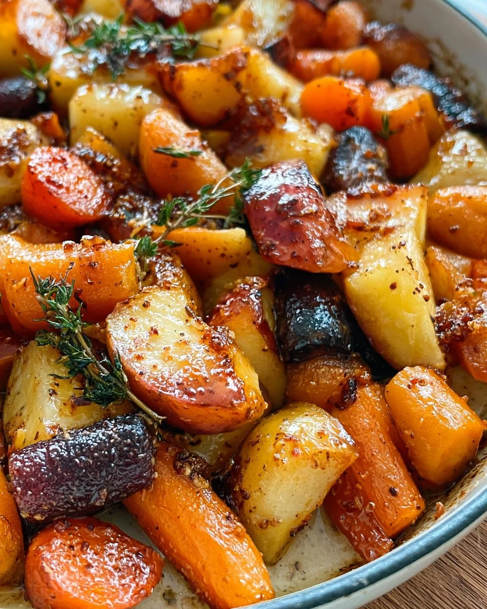 Maple Dijon Roasted Apples & Carrots: A Thanksgiving Side Dish