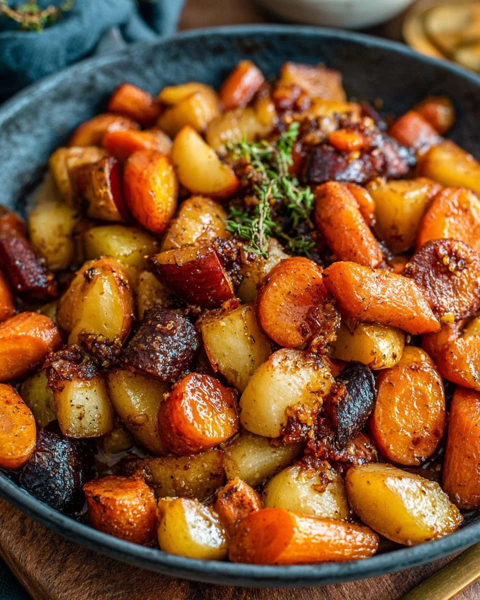 Maple Dijon Roasted Apples & Carrots: A Thanksgiving Side Dish