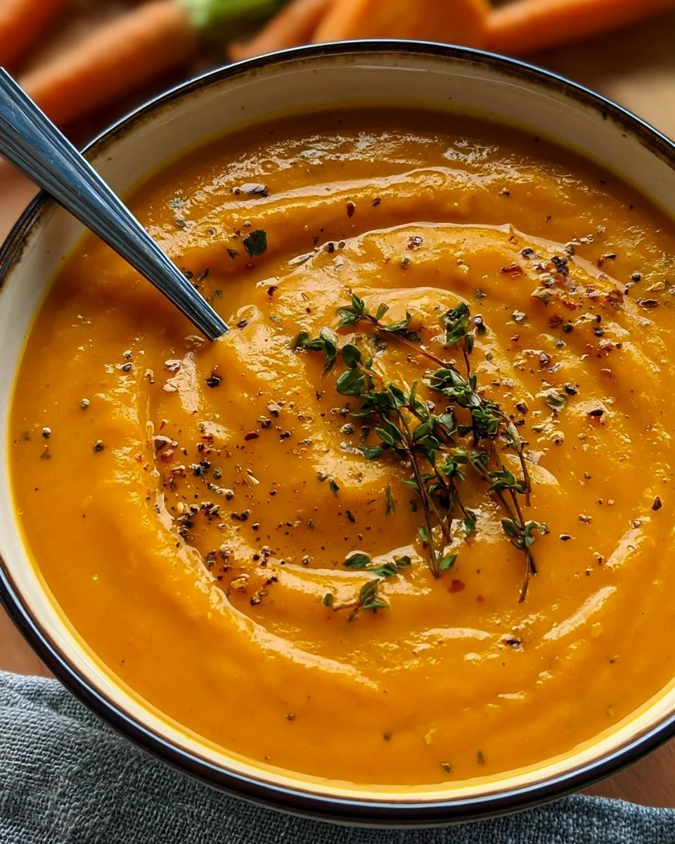 Maple Roasted Sweet Potato and Carrot Soup Recipe