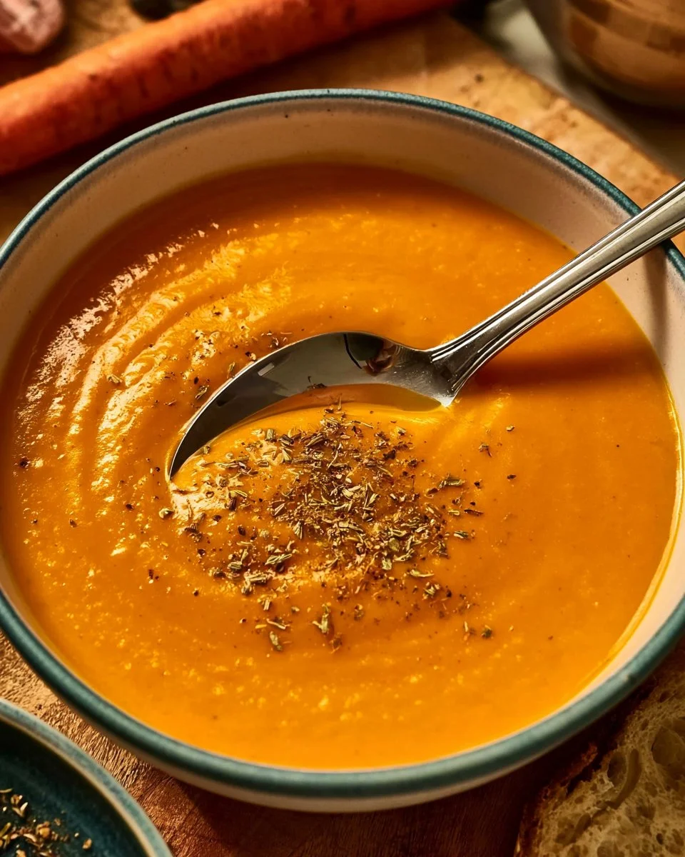 Maple Roasted Sweet Potato and Carrot Soup Recipe