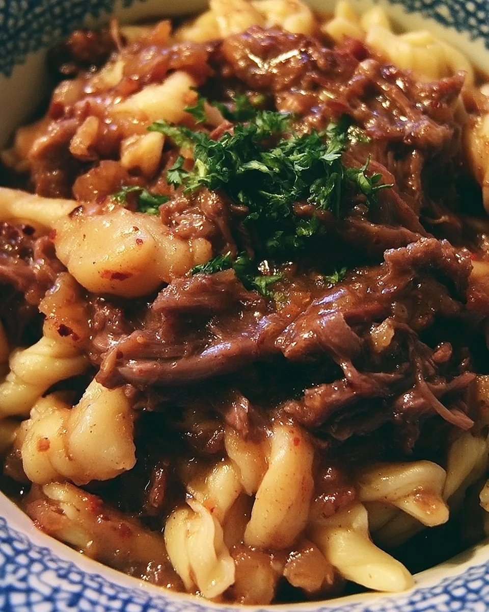 Mississippi Beef Noodles in a Crock Pot
