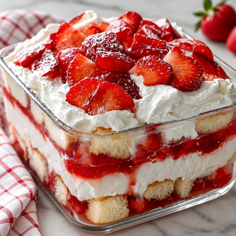 No-Bake Strawberry Shortcake dessert perfect for summer parties