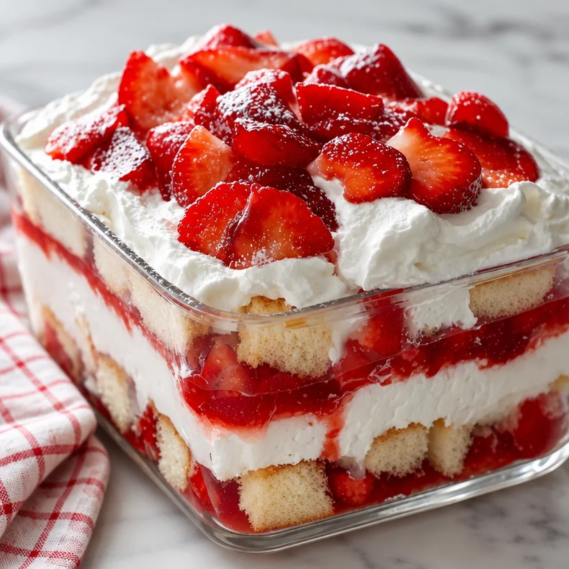 No-Bake Strawberry Shortcake Dessert Easy Delicious Summer Parties