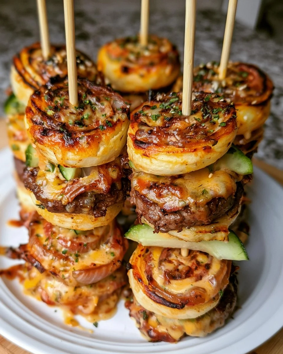 Pinwheel Smash Burger Skewers Recipe