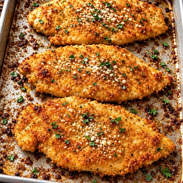 Ready in 30 minutes baked Parmesan crusted chicken on a plate