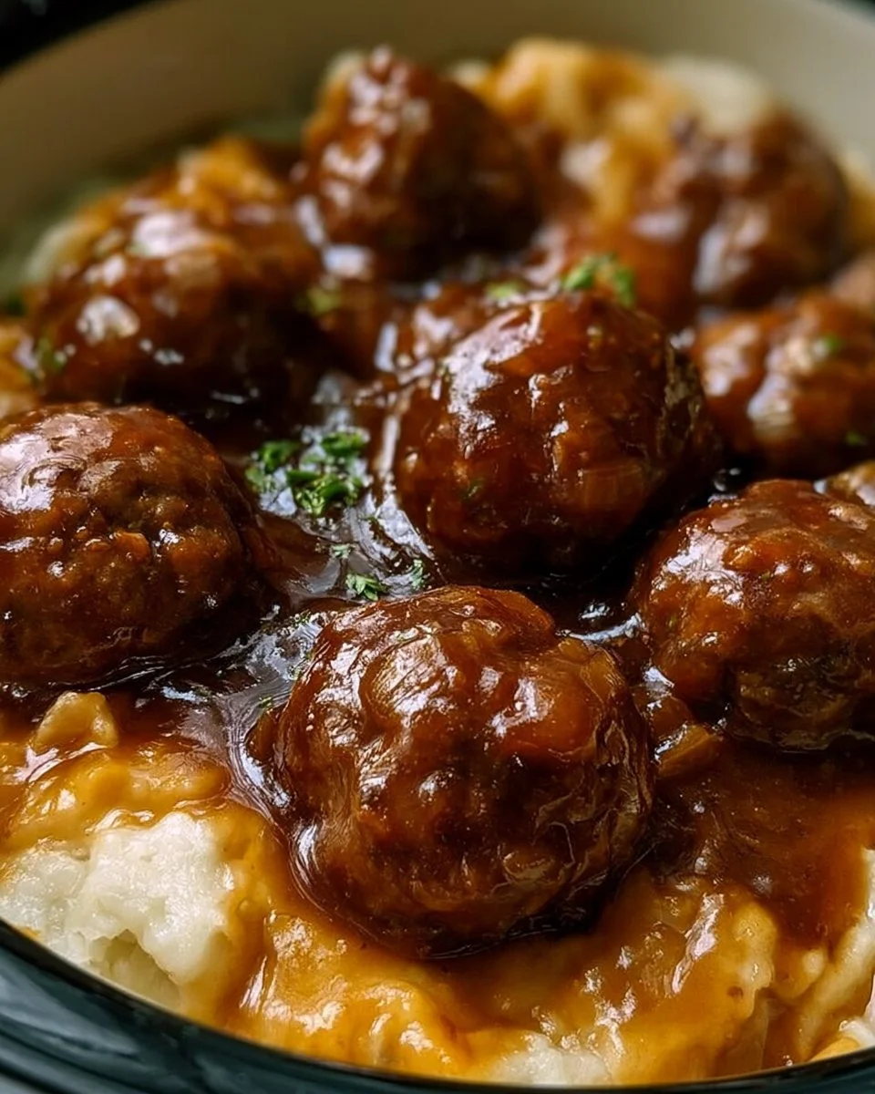 Slow Cooker Salisbury Steak Meatballs Recipe