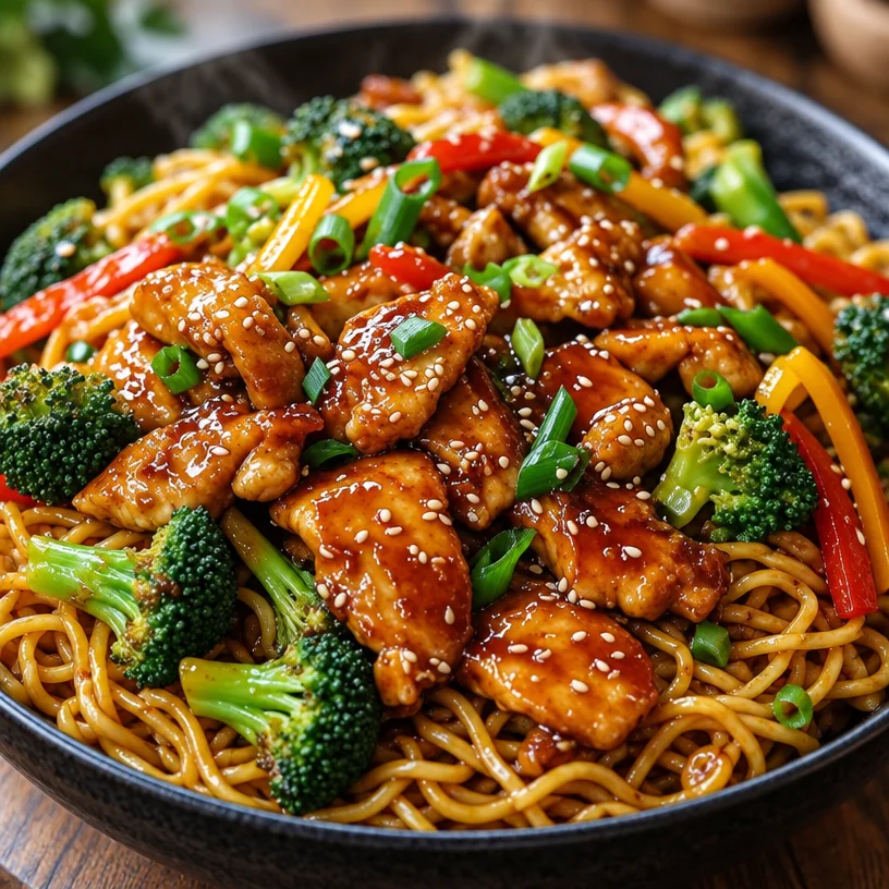 Sticky Garlic Chicken Noodles Quick Easy Weeknight Dinner