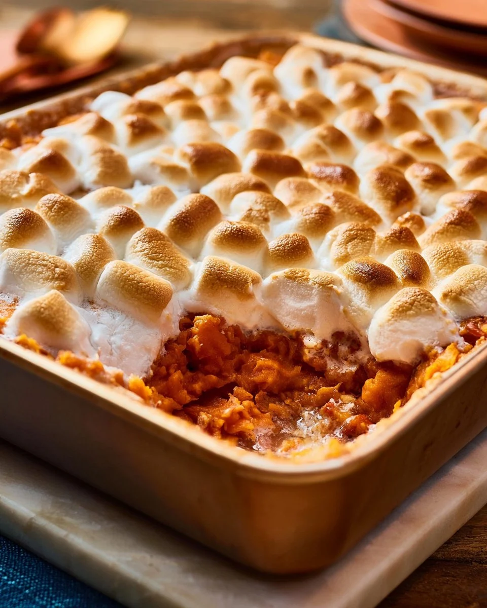 Sweet Potato Casserole with Marshmallow Topping