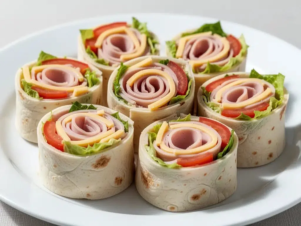 Turkey and Cheese Pinwheel Wraps Recipe