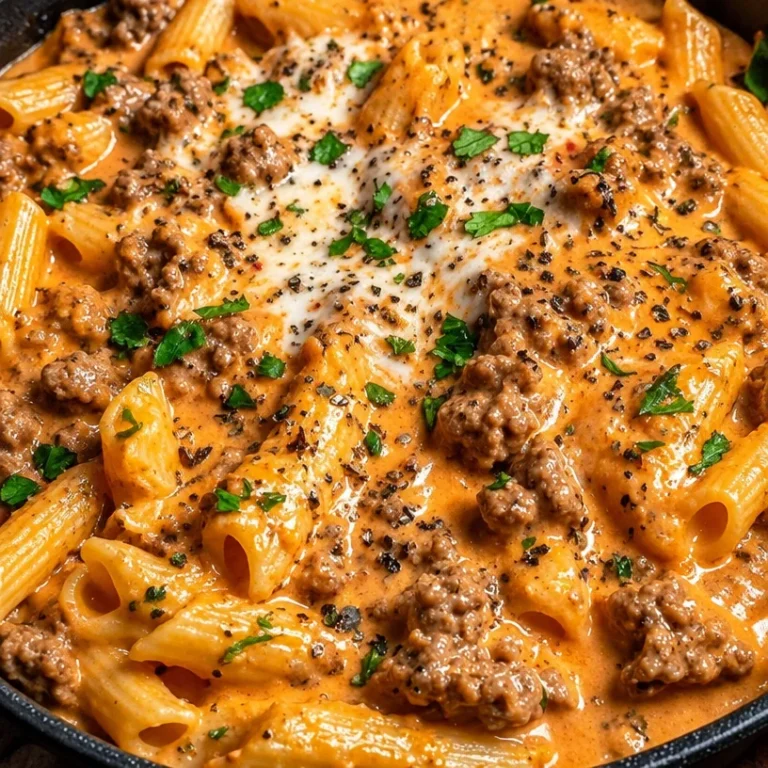 Creamy beef pasta dish served in a bowl, perfect for weeknight dinners