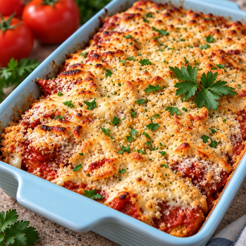 Ultimate Easy Dump and Bake Chicken Parmesan