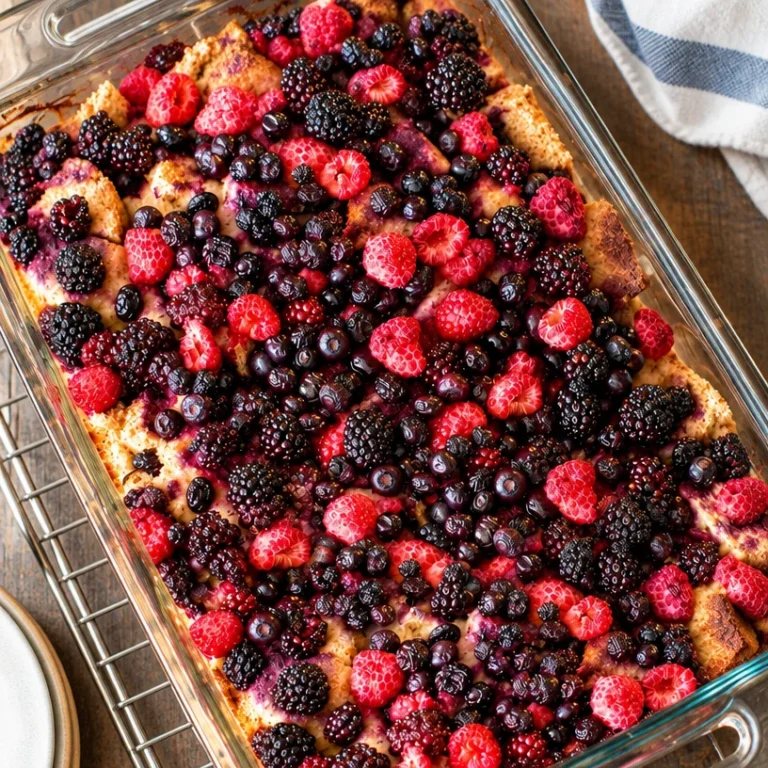 Delicious Ultimate Easy Healthy Overnight French Toast Casserole served in a dish