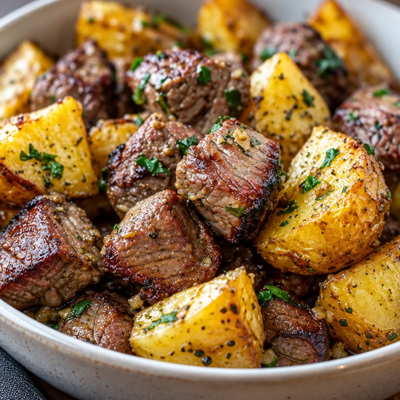 Ultimate Garlic Butter Steak Bites with Potatoes