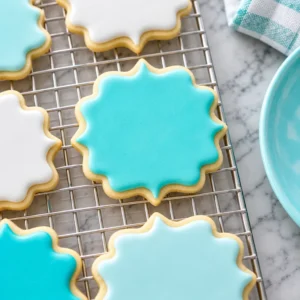 Delicious royal icing decorating various cookies for a festive occasion.
