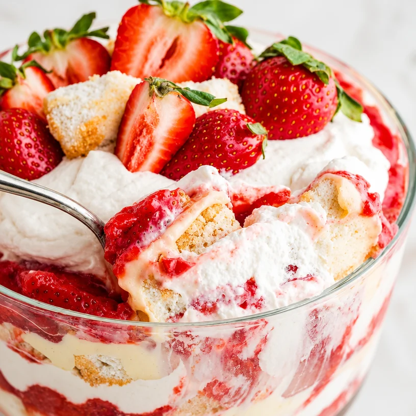 Ultimate Strawberry Shortcake Trifle Creamy Dessert